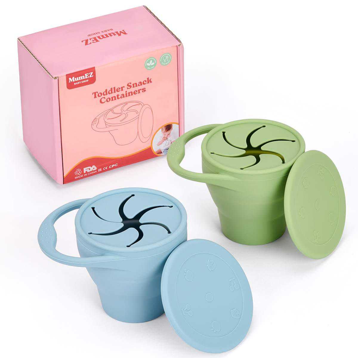 2Pack Convenient Snack Cups for Toddlers & Kids - MumEZ